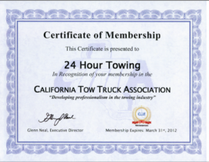 Towing CTTA Certificate